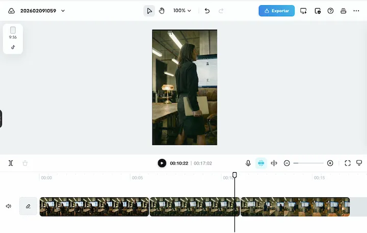 Editor de vídeo de CapCut con los vídeos de Grok