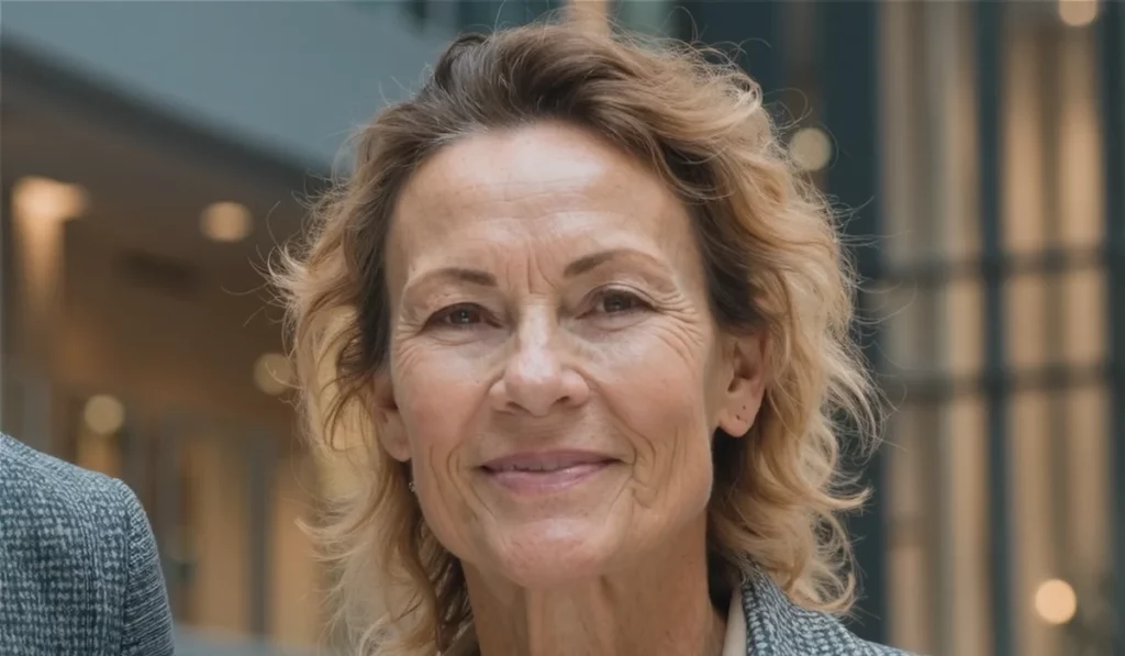 Mujer de la pareja generada con IA mejorada con Enhancor para lograr piel realista, textura y detalles humanos.